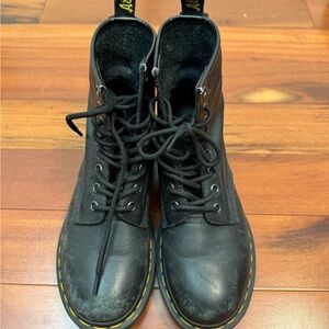 Dr Martens Black Leather Lace-Up Boots
